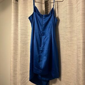 Never worn Royal Blue Satin Mini Dress